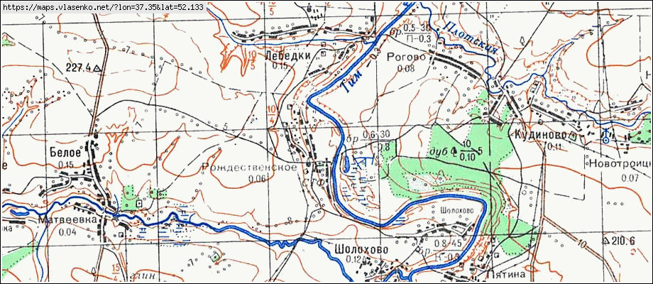 Карта должанского района