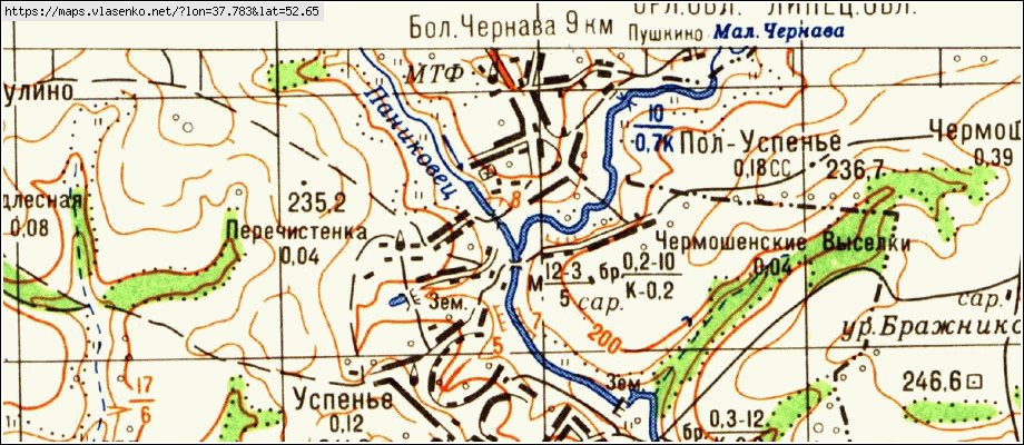 Карта орловской области краснозоренского района орловской области