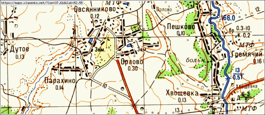 Карта воронежской области орлово