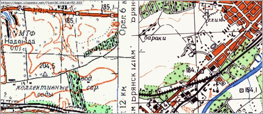 Карта ОРЕЛ, Орловская область, Орловский район