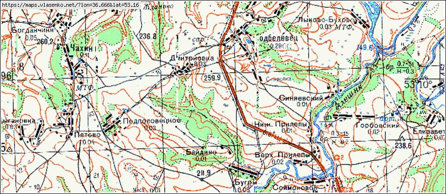 Залегощенский район карта