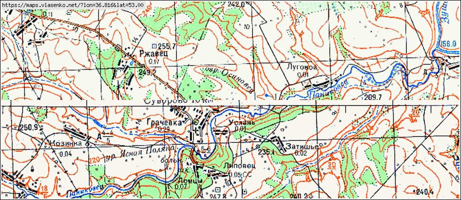 Залегощенский район карта