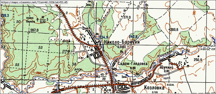 Карта сосновоборского района пензенской области с населенными пунктами