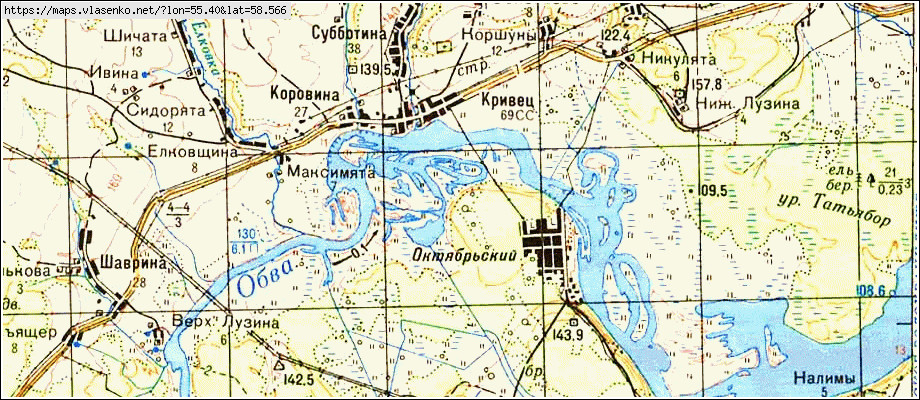 Карта пос октябрьский пермский край