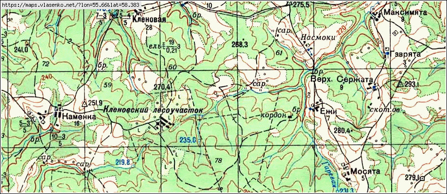 Карагайский поселок карта