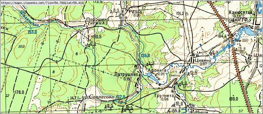 Карта урочищ пермского края