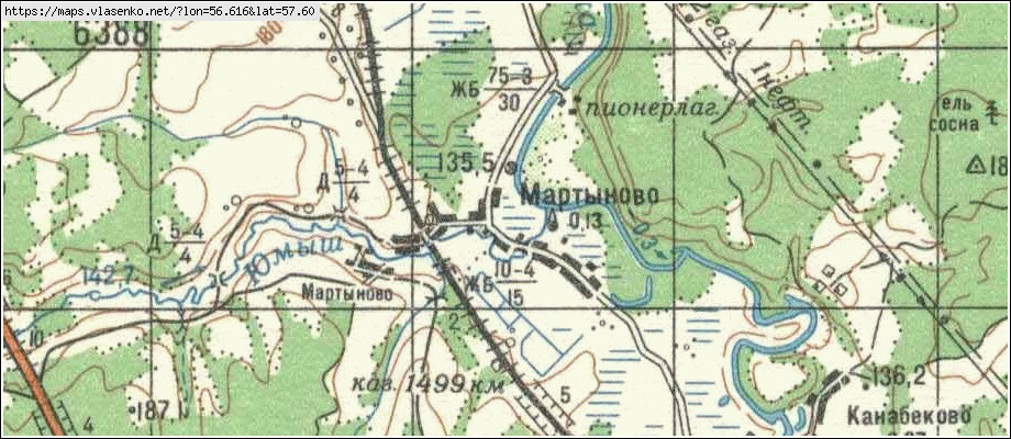 Карта кунгурского района 1980 года