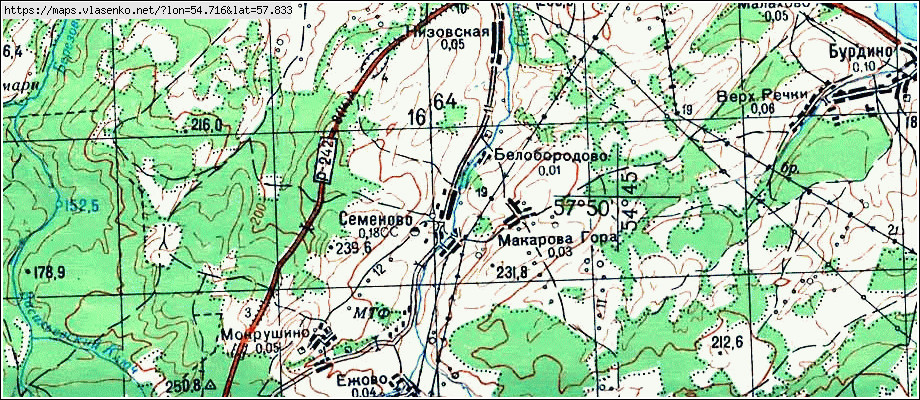 Карта очерского района со спутника