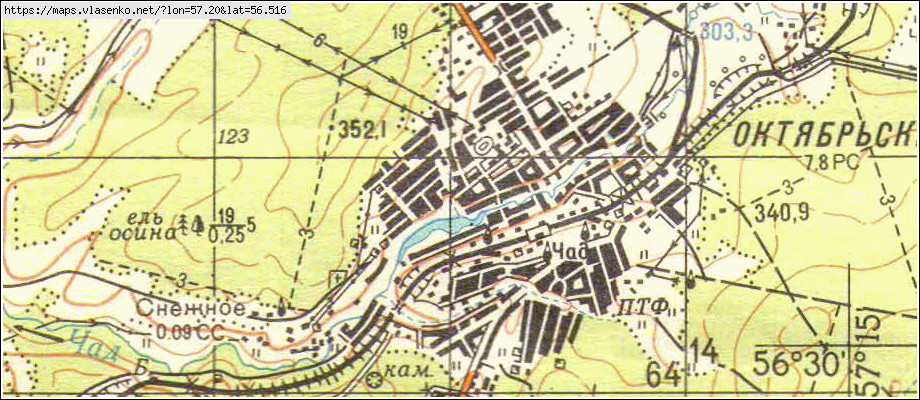 Карта пос октябрьский пермский край