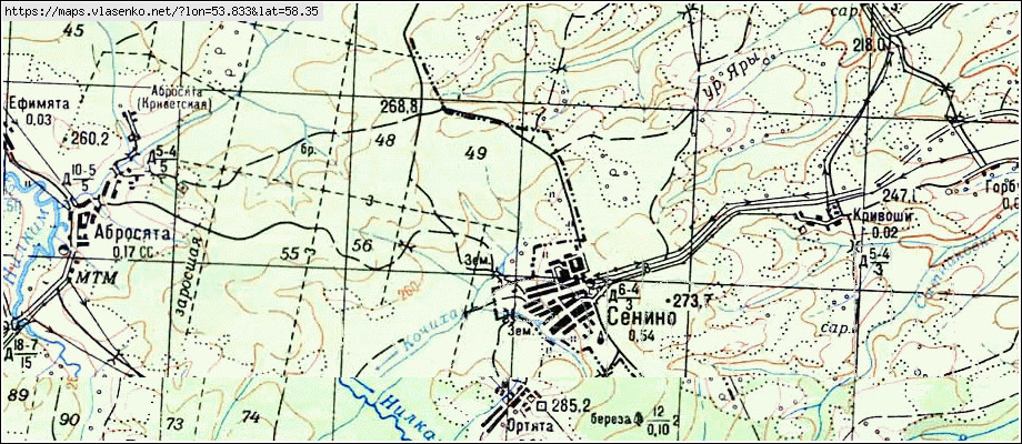 Карта верещагинского района 1924 года