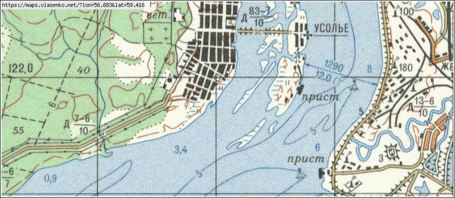 Карта УСОЛЬЕ, Пермский край область, Усольский район