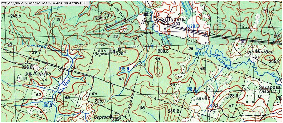 Карта верещагинского района с деревнями 1960г