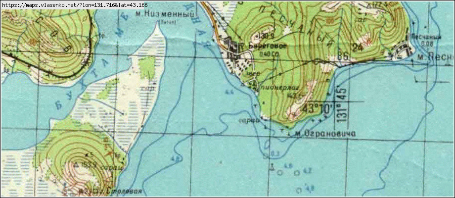 Карта полуостров песчаный владивосток