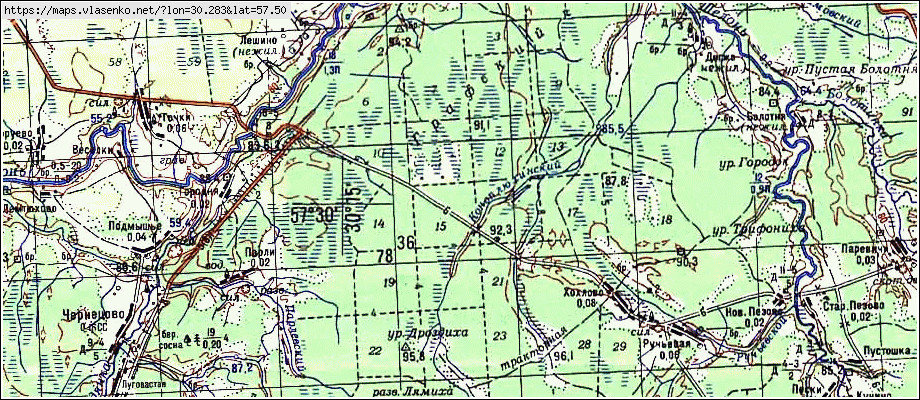 Карта бежаницкого района 1940 года