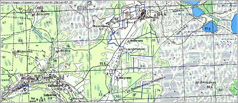 Карта бежаницкого района 1940 года