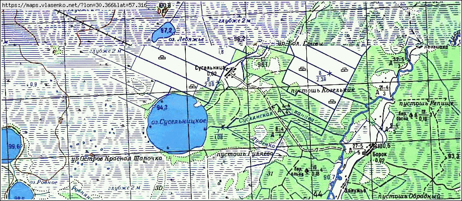 Карта бежаницкого района 1940 года