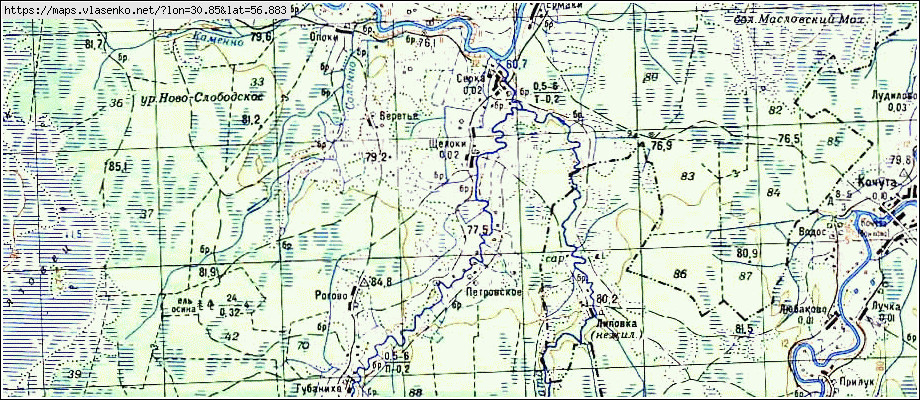 Старая карта локнянского района псковской области