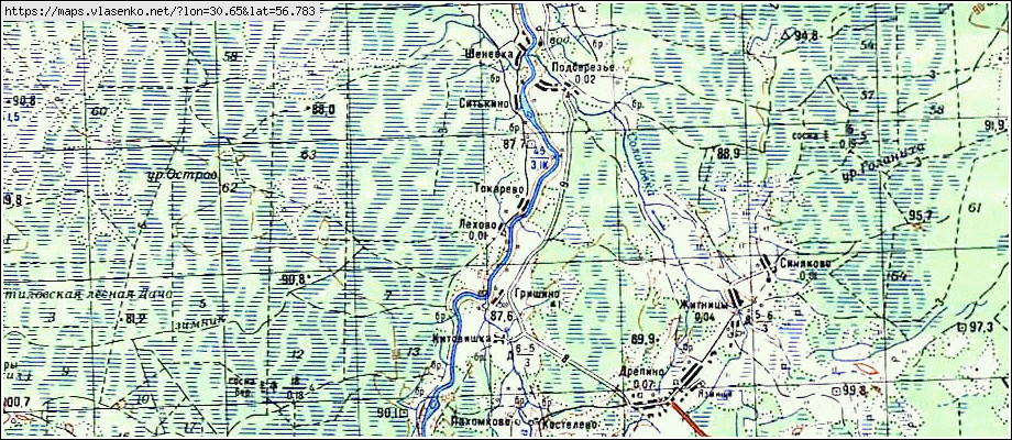 Карта ЛЕХОВО, Псковская область, Локнянский район