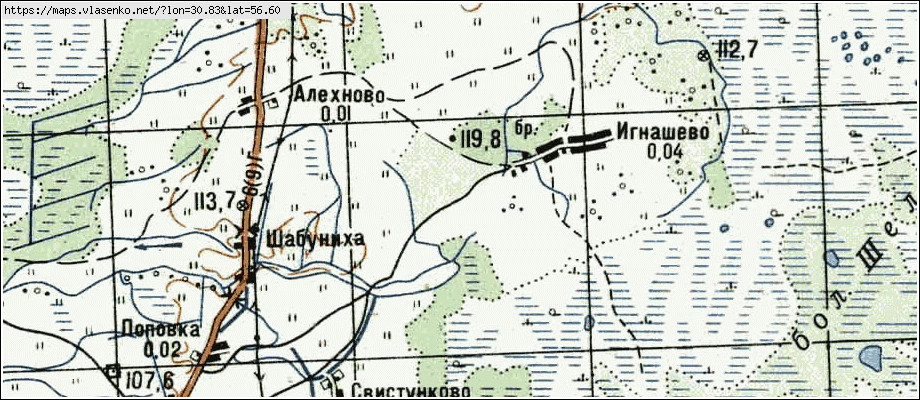 Военная карта локнянского района