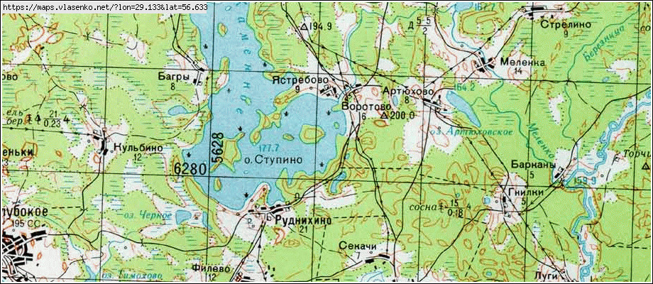 Карта дедовичского района псковской области с деревнями и дорогами