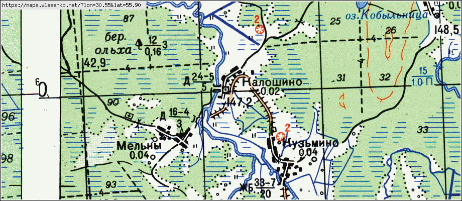 Карта КАЛОШИНО, Псковская область, Усвятский район