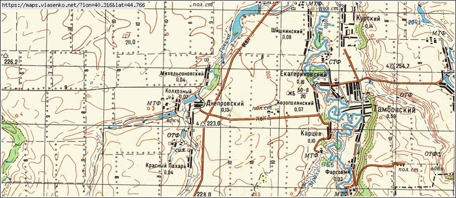 Карта гиагинская с улицами