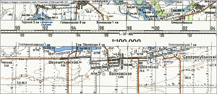 Карта тбилисская краснодарский