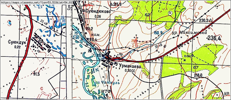 Карта бакалинского района с деревнями