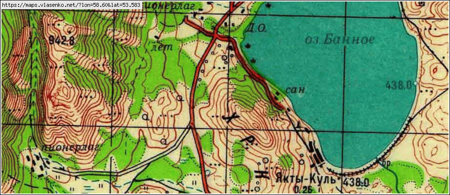 Банное озеро карта местности