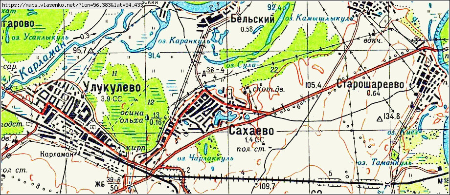 Карта кармаскалинского района с деревнями