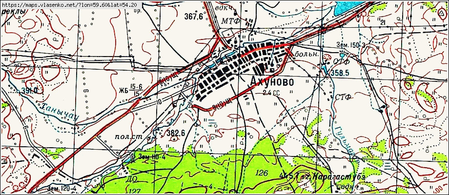 Село ахуново учалинский район карта