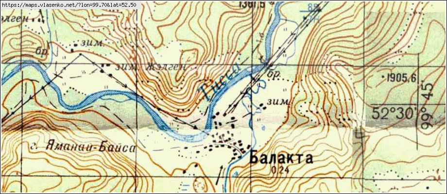 Окинский район карта