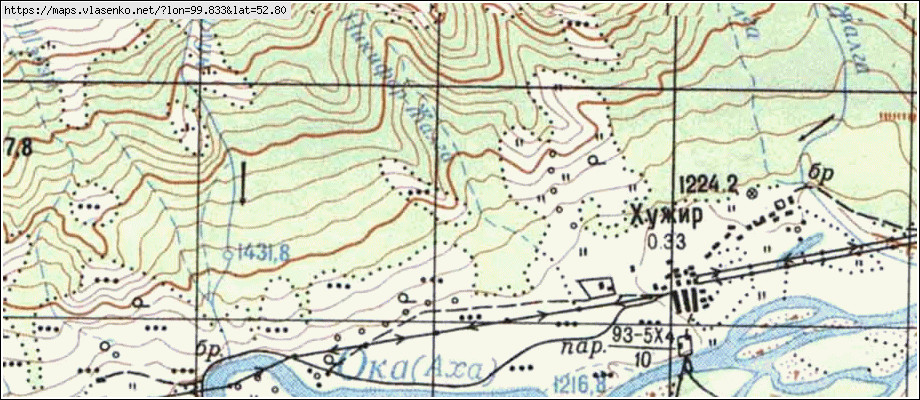 Окинский район карта