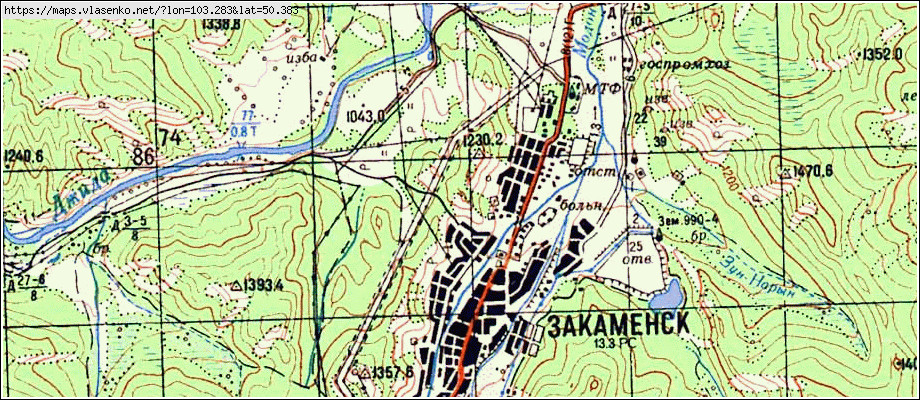 Закаменский район карта