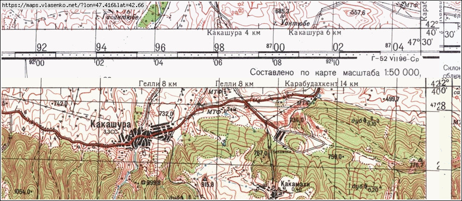 Карта акушинского района