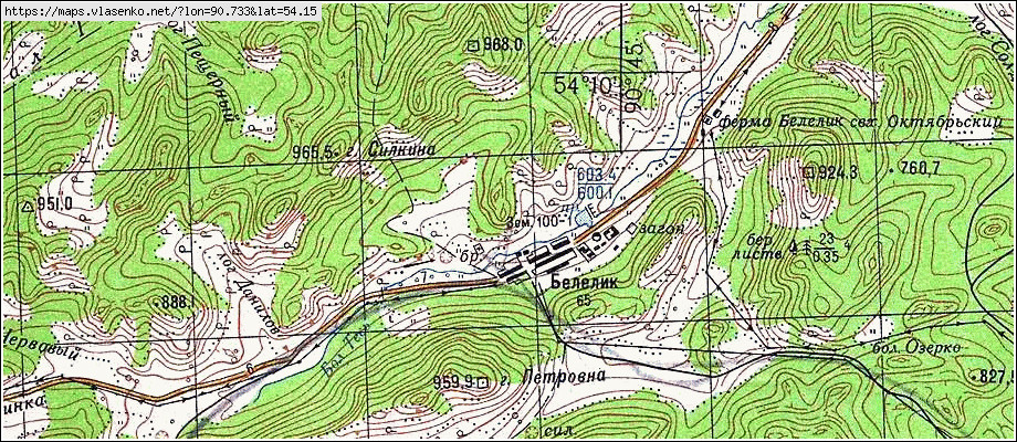 Карта БЕЛЕЛИК, Республика Хакасия область, Боградский район