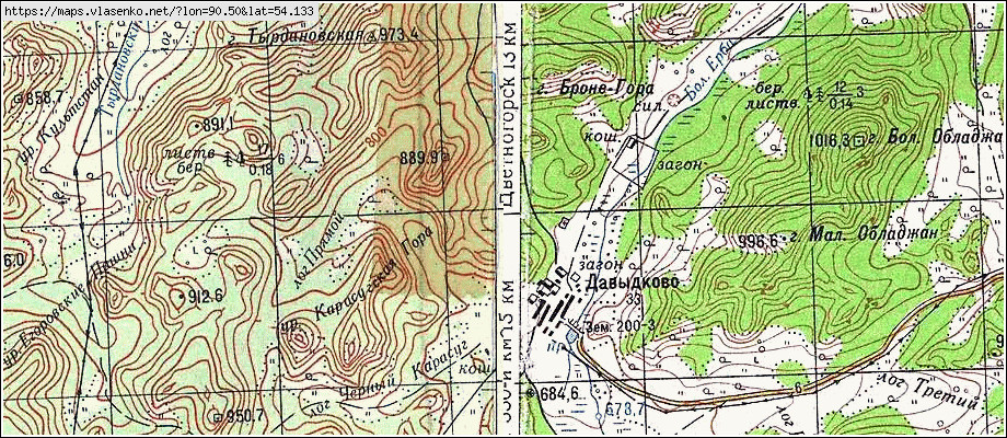 Карта ДАВЫДКОВО, Республика Хакасия область, Боградский район