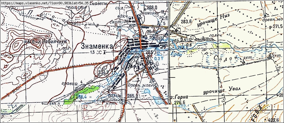 Карта ЗНАМЕНКА, Республика Хакасия область, Боградский район
