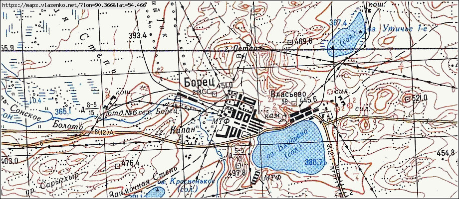 Карта БОРЕЦ, Республика Хакасия область, Ширинский район