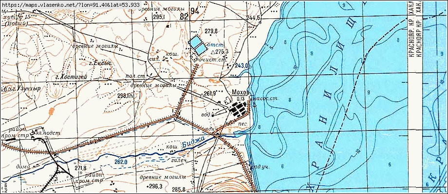 Карта МОХОВ, Республика Хакасия область, Усть-Абаканский район