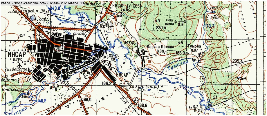 Инсарский район республики мордовия карта