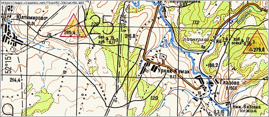 Карта лениногорского района