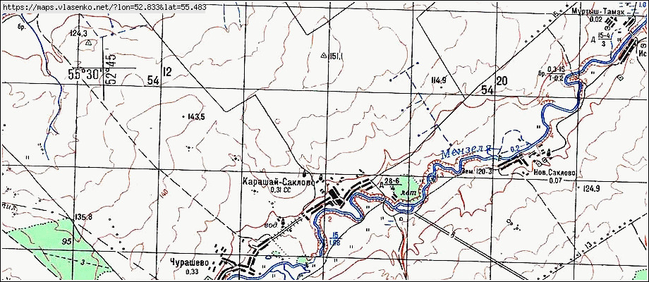 Карта саклово краснокамский район