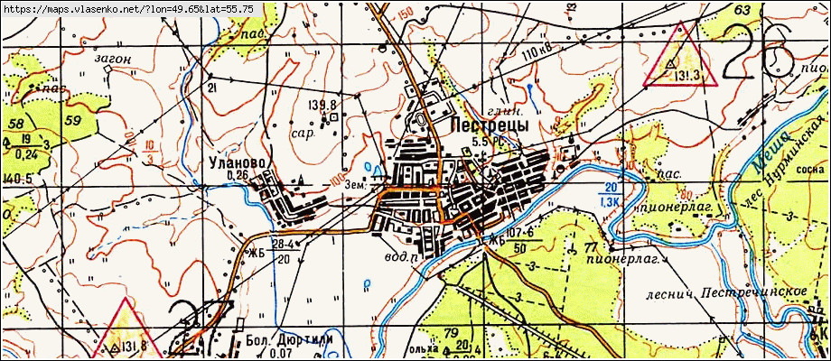 Карта пестречинского района с деревнями