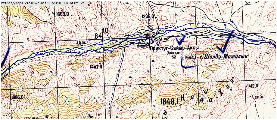 Карта барун хемчикского кожууна республики тыва