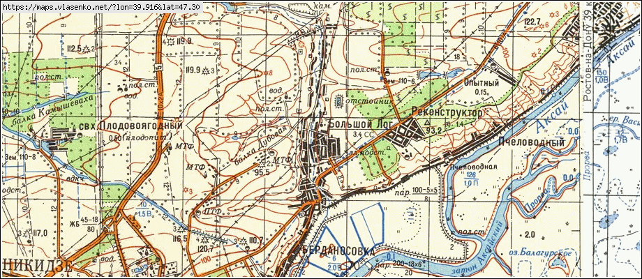 Топографическая карта новочеркасска