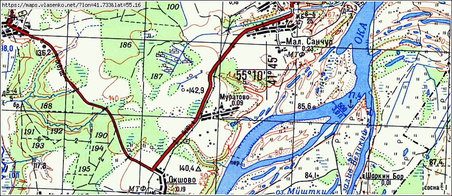 Щербатовка касимовский район карта