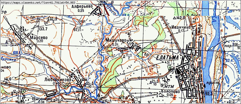 Алешино касимовский район карта