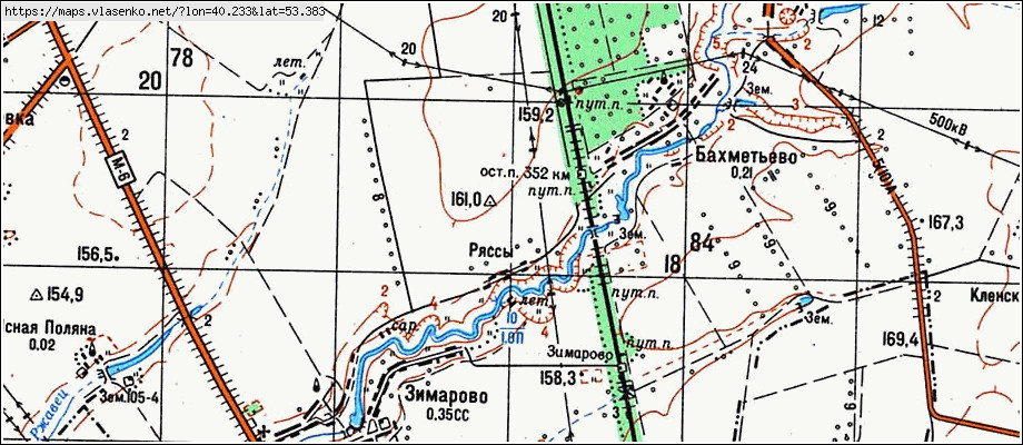 Топографическая карта рязанской обл