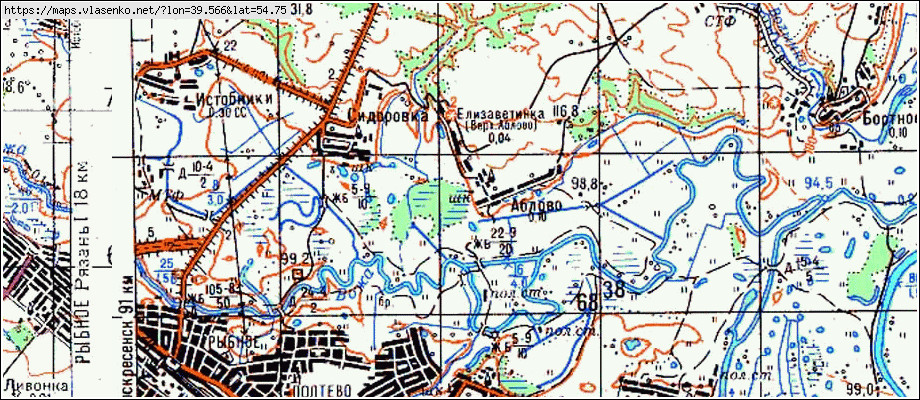 Карта рыбновского района рязанской